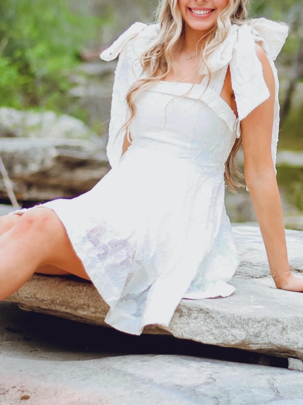 Bow Jacquard Mini Dress Hausen